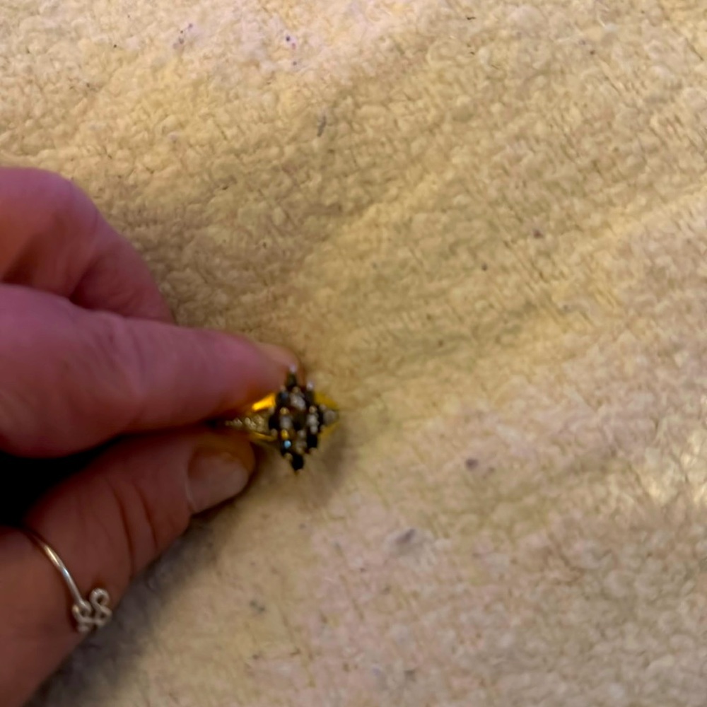 3/28–21 Sterling Silver Vermeil Sapphire Ring - Picture 1 of 6